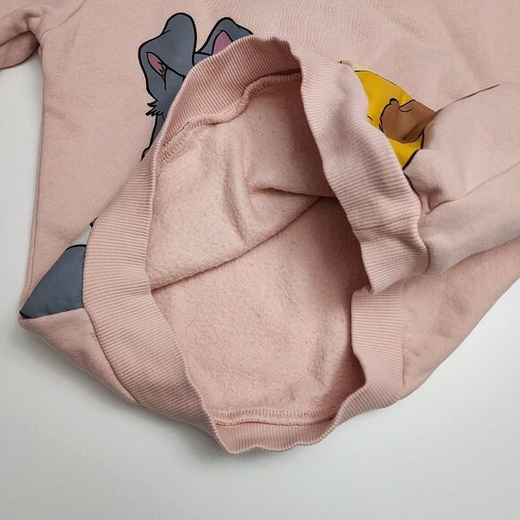 H&M Girls Disney Lady and the Tramp Spaghetti Scene Light Pink Hoodie Size 6x - Picture 9 of 10